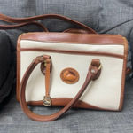 Dooney & Bourke Vintage Dooney & Bourke Leather Satchel Handbag Cream Tan Trim Photo 0