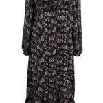 143 Story By Line Up Sz M Floral Maxi Brown Lavendor Front Slit Dress Photo 2