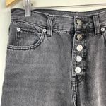 Free People We The  Jeans 26 Black Cropped Blossom Rigid Distressed Button‎ Fly Photo 1