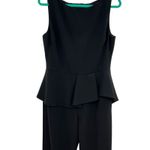 Black Halo  Kasia Peplum Cropped Jumpsuit Sleeveless Ruffle Black Size 12‎ Photo 5