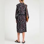 Isabel Marant Isabel Marant Etoile Okleya Gathered Jacquard Dress Black Floral Midi NWT 10 Photo 5