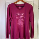 Life is Good  Gratitude T-Shirt Womens Large Grateful V-Neck Cozy Comfy Cabincore Photo 0