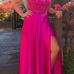 Mori Lee 2 Piece Fuchsia Embellished Prom Dress Formal Evening Gown Pink size 10 Photo 0