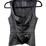 Bebe Collection Vintage Satin Corset Vest Sleeveless Size 6 Black Photo 0
