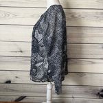 Gap Navy & White Floral Patterned Split V Neck Long Sleeve Blouse Photo 5