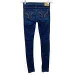 Hollister Skinny Leg Jeans Womens 0L Dark Wash 24x33 Stretch Y2K Thick Stitch Photo 1