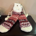 Altar'd State NWT  knitted socks w/ faux fur lining & poms - Cozy, fuzzy Photo 0