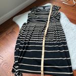 Black & Tan Striped Cowl Neck Sleeveless Dress EUC Size 8 Photo 6