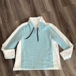 Marc Cain Sport Color block Pullover Women’s Mock Neck Fleece Sweater N6/US 14 Blue Photo 0