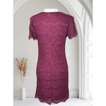 Lulus XS Remarkable Burgundy Lace Short Sleeve Sheath Dress With Floral Pattern Red Photo 2