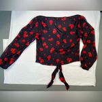 Intermix  Silk Blouse, v neck, button front, long sleeve,‎ size Large Photo 8