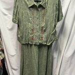 Vintage K Studio Women 16 Sleeveless Maxi Dress Jacket Set Cottage Prairie Green Photo 1