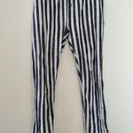 ONIA Women's Size Meddium Linen Blend White Gray Striped Cuffed Beach Pants Photo 1
