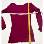 Free People Intimately Womens Lettuce Edge Long Sleeve Top Berry Purple Sz Small Photo 10