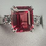 Exquisite Sunset Padparadscha Sapphire 925 Sterling Silver Size 7 Photo 0