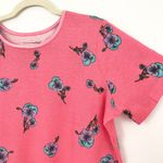 Woman Within New  Floral Print Thermal Short Sleeve Tee Pink Multi Size 14/16 Photo 1