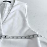 ZARA  White Dressy Long Vest Waistcoat Minimalist Side Slits size Large Photo 3