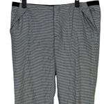 ZARA Gingham Straight Leg Crop Slim Pant Ankle Fold Detail Pocket M Black White Photo 1