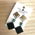 Stoic Sage Designs Brass & Turquoise Modern Boho Earrings Photo 1