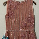 Mac Duggal NEW  70260 Rose Striped Floral Embellished Sleeveless Midi Dress Photo 16