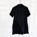 Anthropologie Maeve by  Black Short-Sleeve Collared Mini Shirt Dress Photo 7