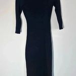 Rachel Roy open back midi knit ribbed long sleeve dress black size small NWOT Photo 3