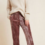 Anthropologie NWOT Tina + Jo Josephine Velvet Taper Trousers Pants Mauve $138 M Photo 0