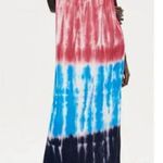 ZARA Women  TIE DYE BLOGGERS‎ FAV MAXI Slip DRESS Small Red Blue Beach Photo 0