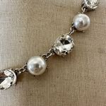 Faux pearl rhinestone silver tone necklace Photo 3