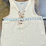 Iris  Cream Sleeveless Lace Up Tank Top Medium Photo 4