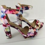 Dream Paris Dream Pairs Floral Hi Lo Open Toe Ankle Strap Chunky Heel Pink White Red Sz 8.5 Photo 9