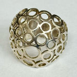 Sterling Silver Dome Statement Ring Size 8, 925 Stamped Modernist Dome Design Photo 0