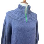 Columbia  Blue Cowl Neck Sweater with Green Zipper Photo 1