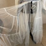 Show Me Your Mumu White Cotton Mesh Skirt Unicollar Button Up Pirate Sleeves OS Photo 2