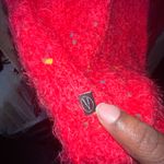 Vertigo Paris Vertigo Women's Bright Red Pink Short Sleeve Cardigan Fuzzy Size Medium Photo 3