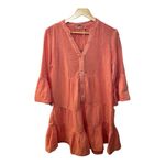 Faherty  Dream Cotton Gauze Kasey Dress Organic Boho Beach Coral XXS Oversized Photo 2