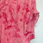 Nine West Shelby Prairie Blouse in Mystic Magenta Hot Pink Tie Dye 100% Cotton Photo 4