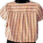 a.n.a  Women's Box Cut Plaid Blouse - Size Petite XL - Short Sleeve Button Front Photo 6
