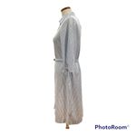 H&M White/Blue Striped Shirt Dress Photo 2