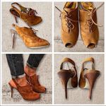 Guess Gwnitty Heels Peep Toe Slingback Suede Shoes 8 Photo 1