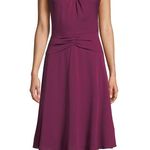 Milly Tatiana Twist Front Cap-Sleeve A-Line Silk Dress Purple Plum Size 2 Photo 0