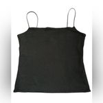 Madewell  women’s Squareneck Tank Top ribbed black spaghetti straps Size L NWT Photo 3