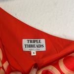 NWT Triple Threads Asymmetrical One Shoulder Printed Orange Top Yellow Photo 4