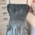Nina Canacci Maxi Dress Spaghetti Strap Gray Beaded Womens Small Ballroom Photo 1