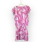 MELISSA ODABASH Keri Ruffle Tiered Print Coverup Dress Orchid Pink Size Large Photo 1