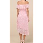 Lulus NWOT  XXL Pretty Perfect Blush Burnout Floral Off-the-Shoulder Midi Dress Photo 1