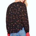 Free People Lady Lou Black Floral Embroidered Boho Blouse Photo 3