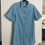 Closed denim krysten button down short sleeve collared shirt dress S Blue Photo 4