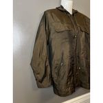 Style & Co  Jacket Womens Petite Sm Brown Hooded Zip Front Nylon Blend Pockets Photo 1