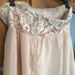 Jealous Tomato Womens Hi Lo Crochet Top Chiffon Overlay Dress in Apricot sz sm Photo 5